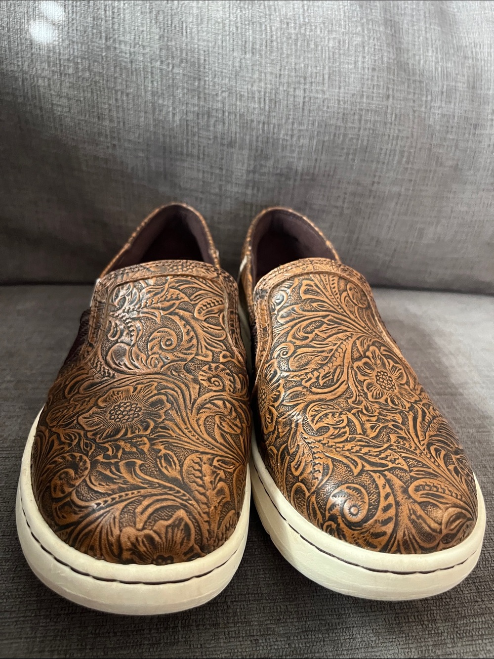 Ariat Brown Floral Slip-On Loafers Women’s 9.5B - Picture 6 of 11